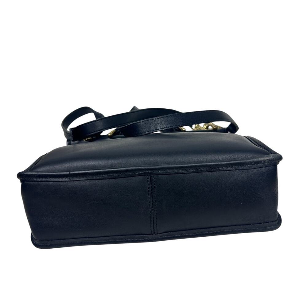 Coach Vintage Made in USA Blck Glovetanned Leather Willis Top Handle Satchel - Picture 9 of 10